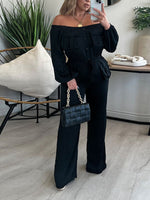 Gorgeousladie Off-Shoulder Drawstring Jumpsuit