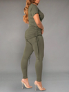 Gorgeousladie Solid Drawstring Top & Pants Set