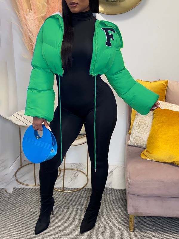 Gorgeousladie F-Embroidery Puffer Coat