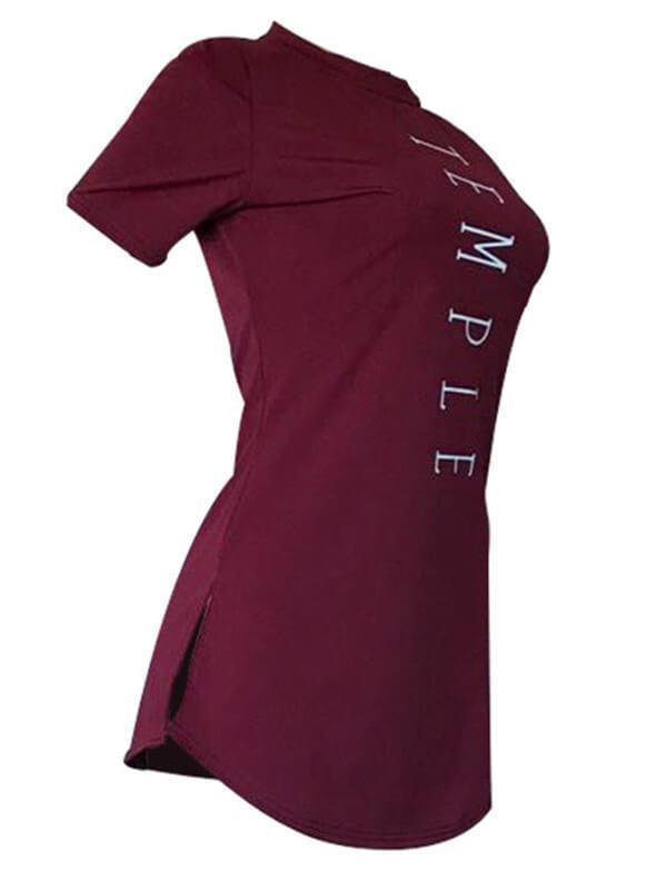 Gorgeousladie Side-Slit Slogan T-shirt