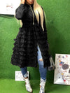 Gorgeousladie Frilled Mesh Combo Jacket