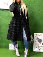 Gorgeousladie Frilled Mesh Combo Jacket