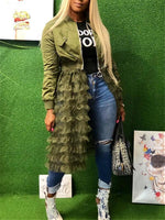 Gorgeousladie Frilled Mesh Combo Jacket