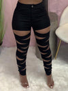Gorgeousladie Cutout-Front Skinny Pants