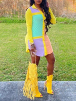 Gorgeousladie Colorblock Shirt Dress