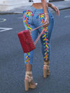 Gorgeousladie Lace-Up Skinny Jeans