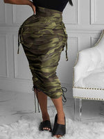 Gorgeousladie Camo Drawstring Skirt