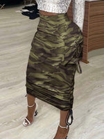 Gorgeousladie Camo Drawstring Skirt