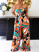 Gorgeousladie Printed Strapless Tied-Back Jumpsuit