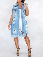 Gorgeousladie Ripped Denim Vest