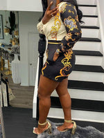 Gorgeousladie Printed Shirt & Shorts Set