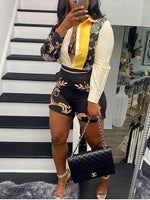Gorgeousladie Printed Shirt & Shorts Set