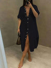 Gorgeousladie Mandarin-Collar Shirt Dress