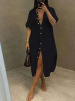 Gorgeousladie Mandarin-Collar Shirt Dress