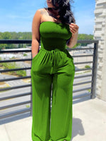 Gorgeousladie Smocked Tied Jumpsuit