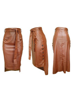 Gorgeousladie Tied Faux-Leather Skirt