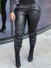 Gorgeousladie Faux-Leather Jogger Pants