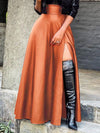 Gorgeousladie Slit Faux-Leather Skirt