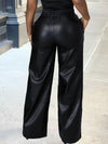 Gorgeousladie Faux-Leather Elastic-Waist Pants