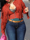 Gorgeousladie Fringe Combo Cropped Jacket