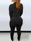 Drawstring Shirt & Ruched Pants Set