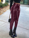 Gorgeousladie Black Faux-Leather Skinny Pants