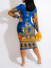 Gorgeousladie Printed Plunge Dress