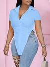 Gorgeousladie Solid Slit Shirt