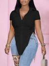 Gorgeousladie Solid Slit Shirt