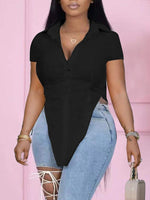 Gorgeousladie Solid Slit Shirt