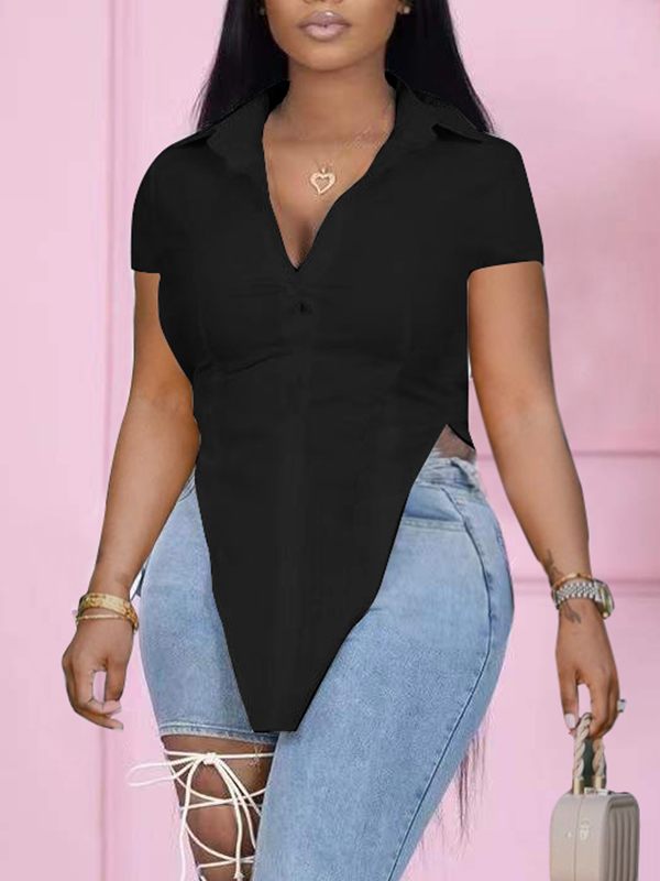 Gorgeousladie Solid Slit Shirt