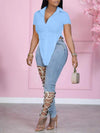 Gorgeousladie Solid Slit Shirt