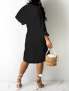 Gorgeousladie Solid Button-Front Shirt Dress
