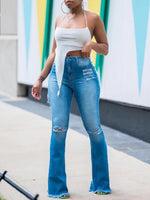 Gorgeousladie Ripped Flare Jeans