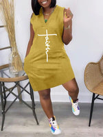 Gorgeousladie Logo V-Neck Sleeveless Dress