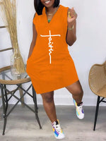 Gorgeousladie Logo V-Neck Sleeveless Dress