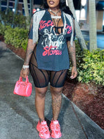 Gorgeousladie Fringe Combo Printed Slit Tee