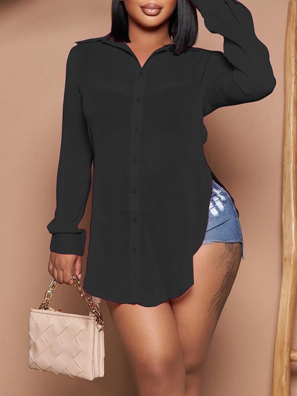 Gorgeousladie Solid Chiffon Shirt