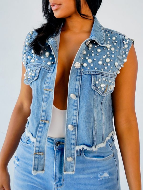 Gorgeousladie Studded Denim Vest