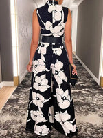 Gorgeousladie Floral Sleeveless Wide-Leg Jumpsuit