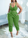 Gorgeousladie Solid Tank Top & Lace-Up Pants Set