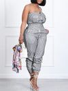 Gorgeousladie Stripe Strapless Jumpsuit