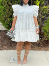 Gorgeousladie Puff-Sleeve Ruffle Dress