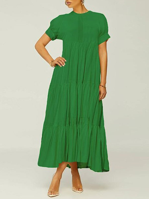 Gorgeousladie Solid Ruffle Dress
