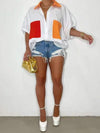 Gorgeousladie Contrast Side-Slit Shirt