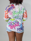 Gorgeousladie Graffiti Side-Slit Shirt
