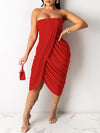 Gorgeousladie Strapless Ruched Dress