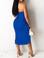 Gorgeousladie Strapless Ruched Dress