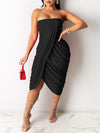 Gorgeousladie Strapless Ruched Dress