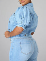 Gorgeousladie Puff Sleeve Denim Jacket